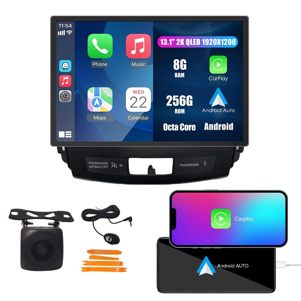 Tesla Style Car CarPlay Android Auto Navigation Stereo GPS Radio 9.7" IPS Touchscreen Headunit Tablet Media Player for Mitsubishi Outlander 2005-2012, if Applicable Octa Core 4G+64G Basic
