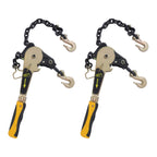2 Pcs Ratcheting Chain Load Binder 3/8" -1/2" Chain Binder 6600LBS Load Capacity Heavy Duty Tie Down Ratchet Load Binder for Trailers Tractors Outdoor Facilities, Yellow (2 Pcs 6600LBS)