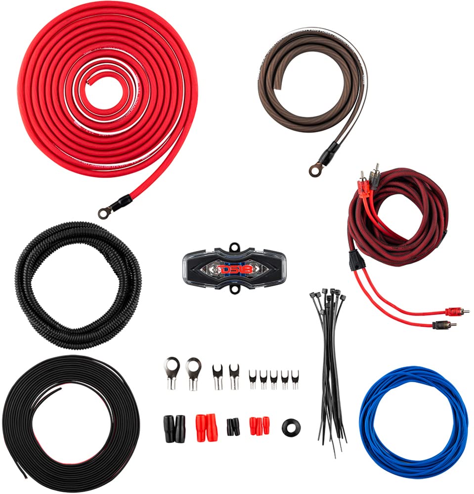 KICKER Amplifier and Amp Kit Package of 2 Items - CX Series 660W RMS Class AB/D 5-Channel Amplifier and Complete 4AWG Wiring Kit