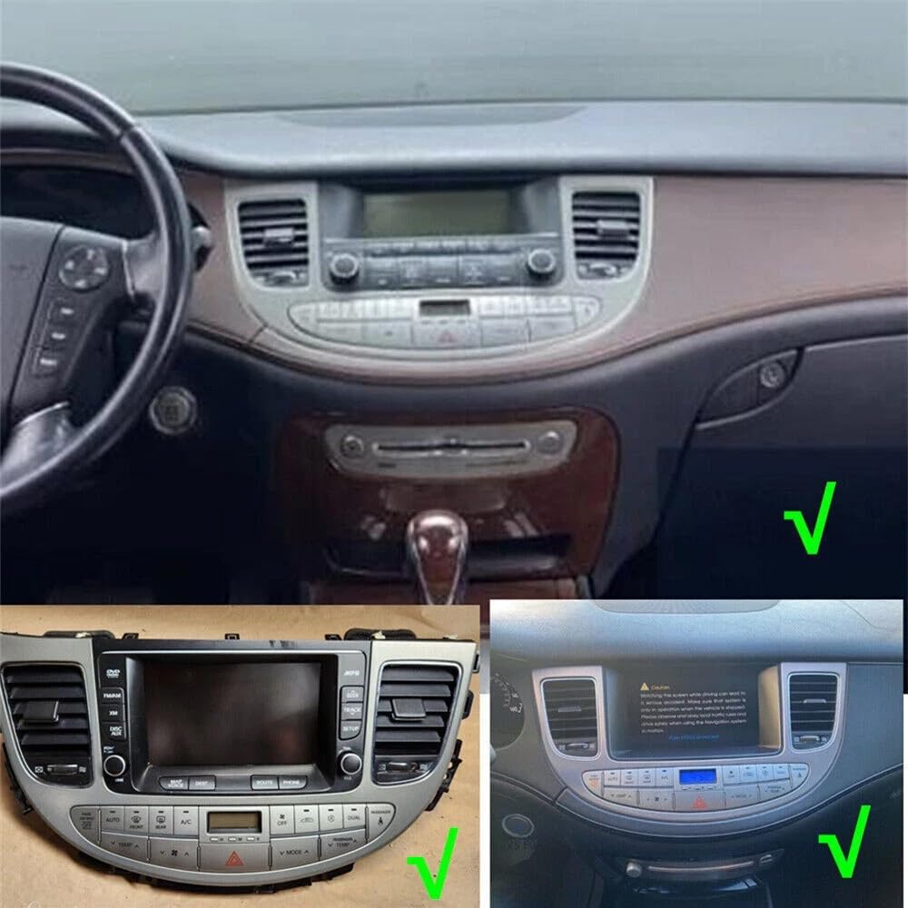 9"Double Din Car Radio for Hyundai Genesis Sedan 2009 2010 2011 2012 2013 2014, 2+64G Android 14 Touch Screen Stereo with Wireless Carplay Android Auto GPS Navi Bluetooth FM DSP WiFi Backup Camera SWC