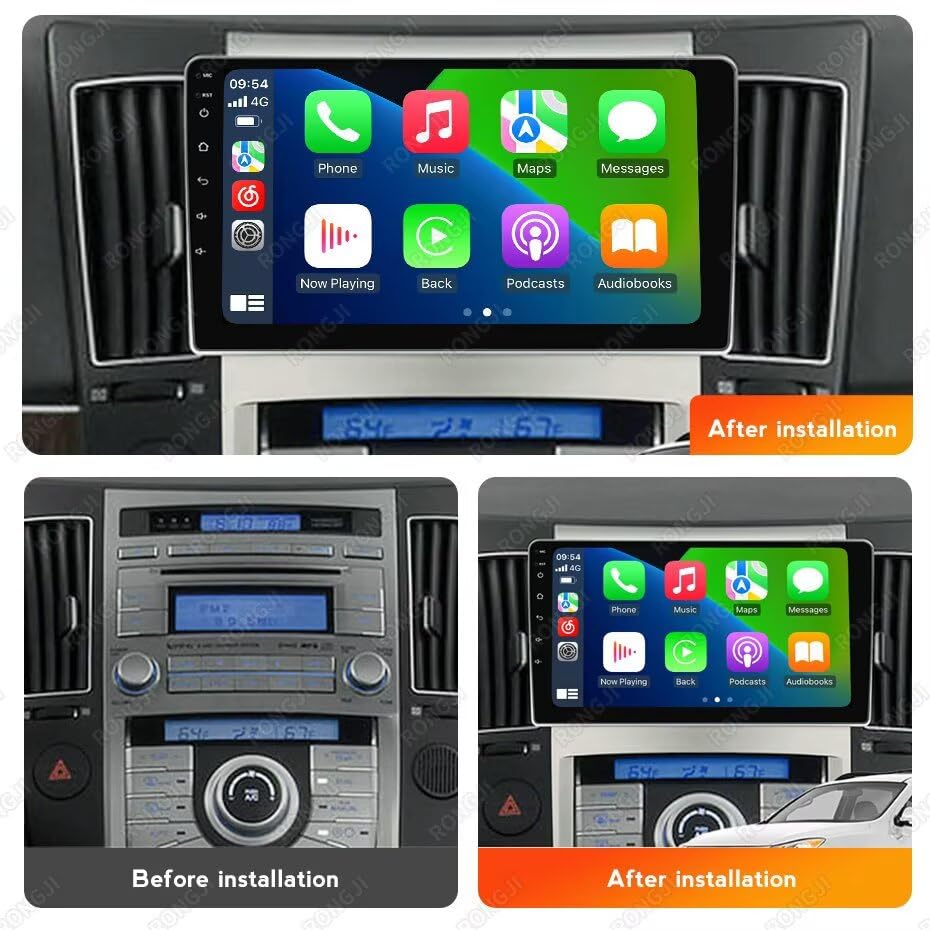 Car Radio Stereo for Hyundai Veracruz ix55 2007-2013 Dash Kit Car GPS Navigation, 1+32GB 9" IPS Touch Screen Head Unit with Car-Play & Android Auto/SWC/Rear View