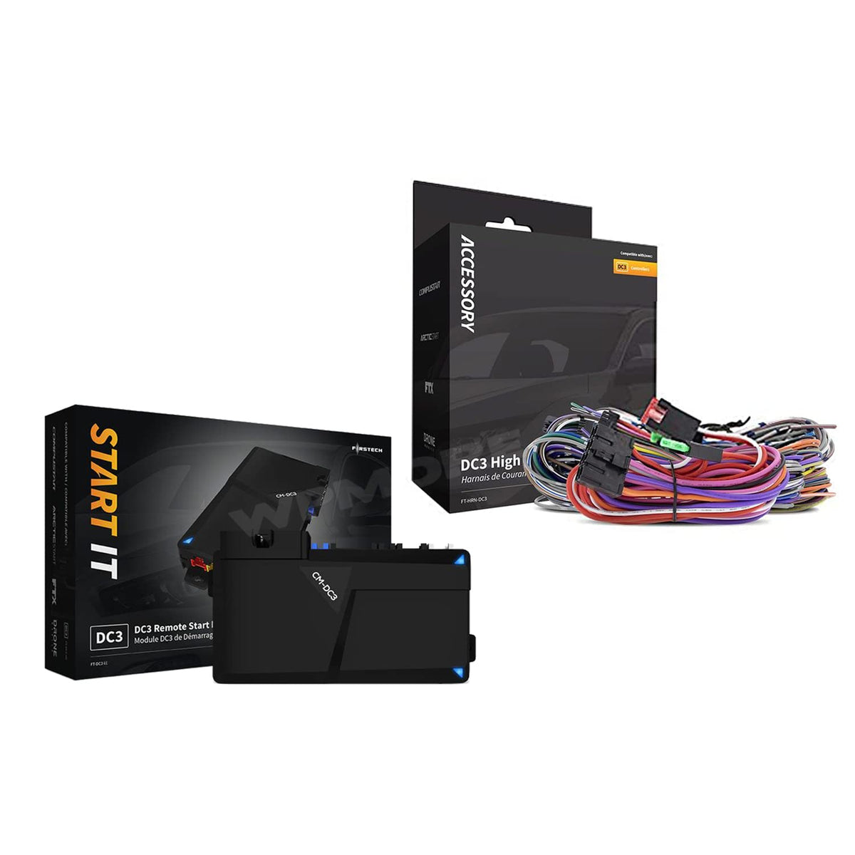 Firstech FT-DC3-LC Remote Start IT + FT-HRN-DC3 High and Low Current Wiring Harness Kit