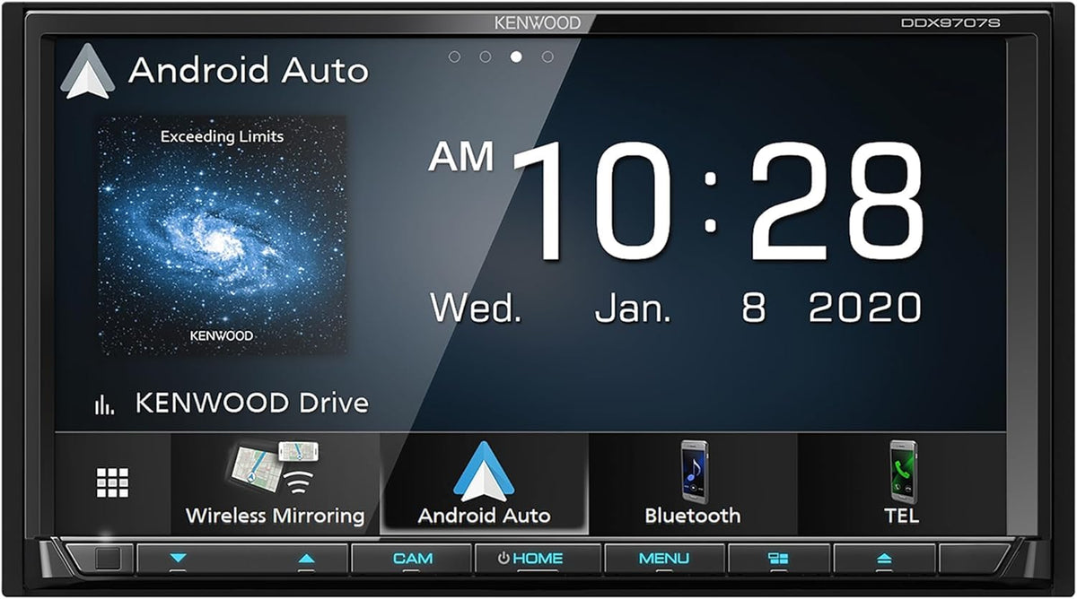 KENWOOD DDX9707S 6.95" Capacitive Touch Screen DVD Multimedia Receiver with Apple CarPlay & Android Auto | Plus KENWOOD CMOS-240U Universal Backup Camera