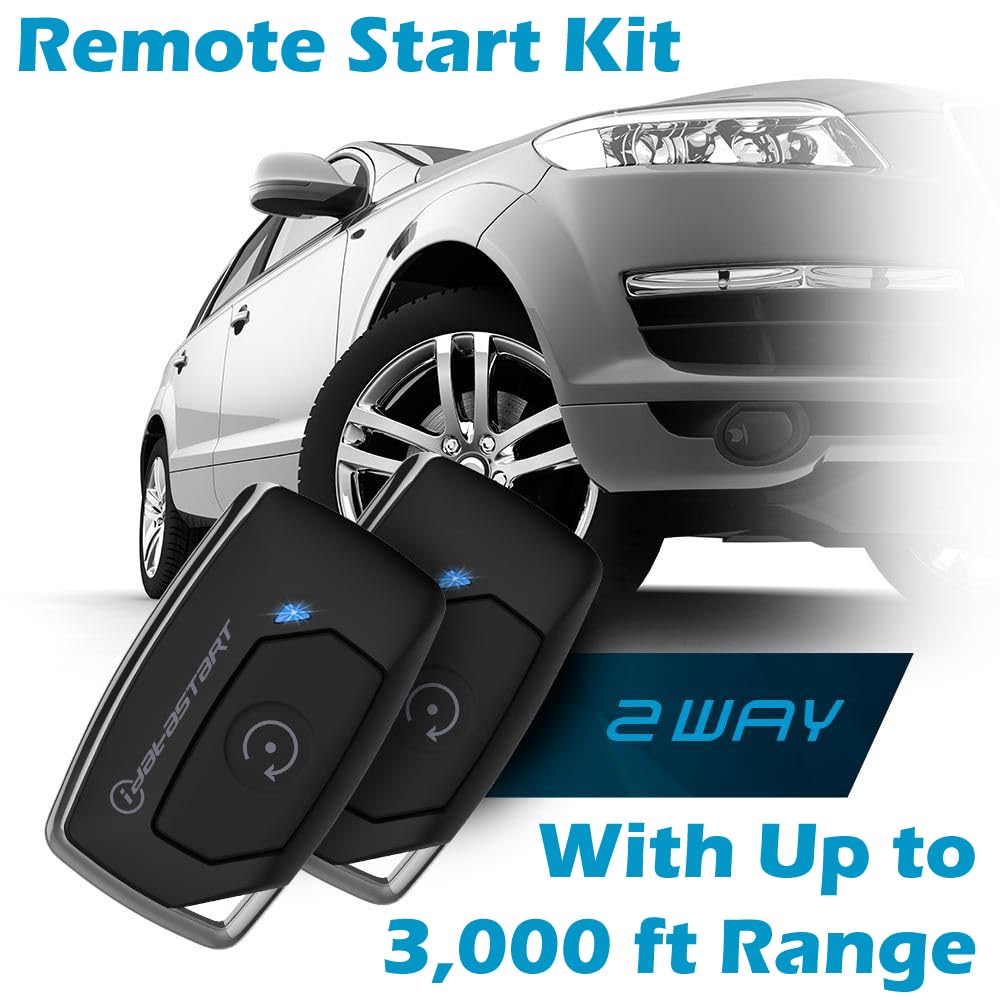 iDataStart Remote Starter KIT for Select Toyota/Scion Vehicles 2010+ w/3000ft Range (2-Way, 1-Button, 2-Remotes)