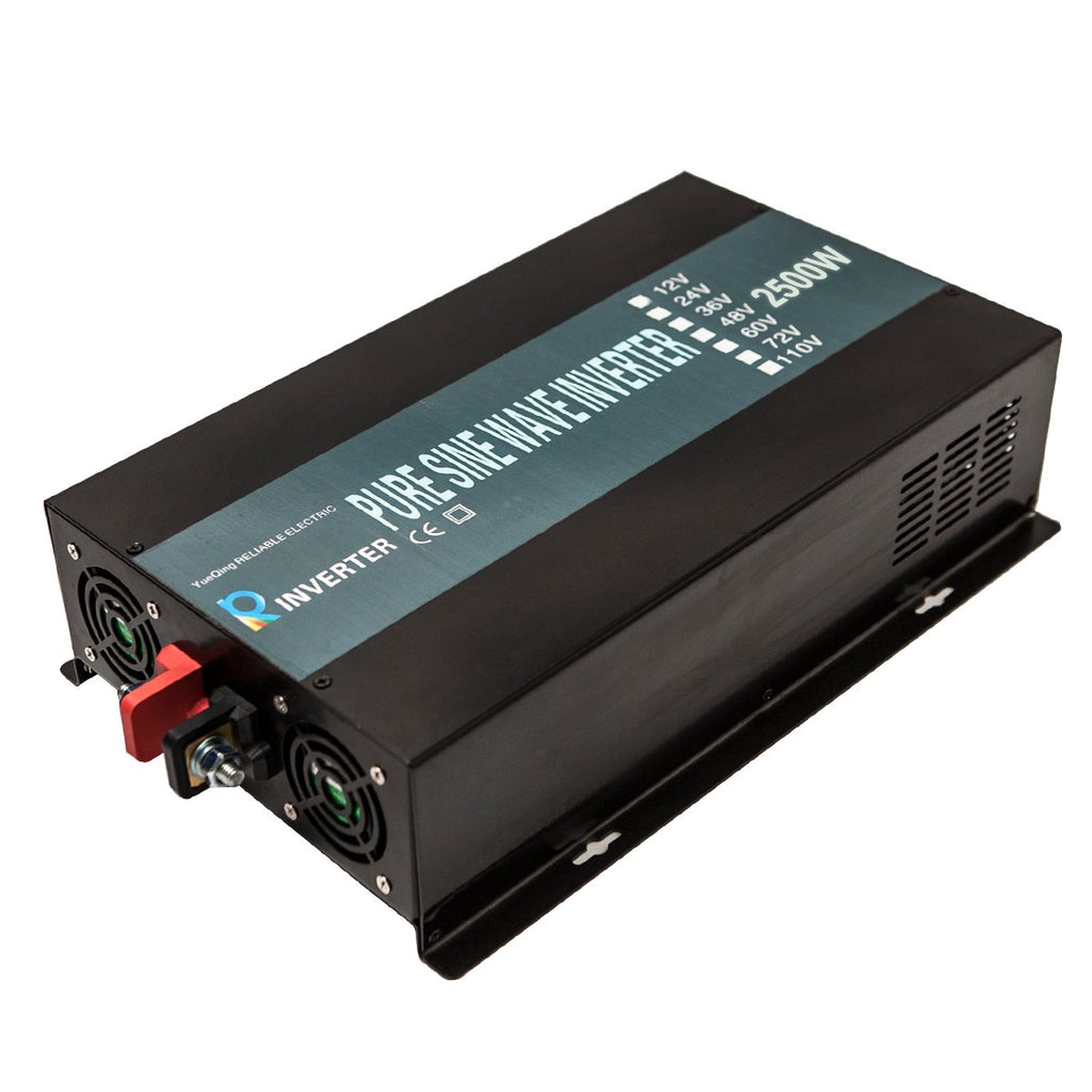 WZRELB Strong Driving Capacity 2500W 24VDC to 120VAC Pure Sine Wave Inverter Power Converter (RBP250024B1), Black