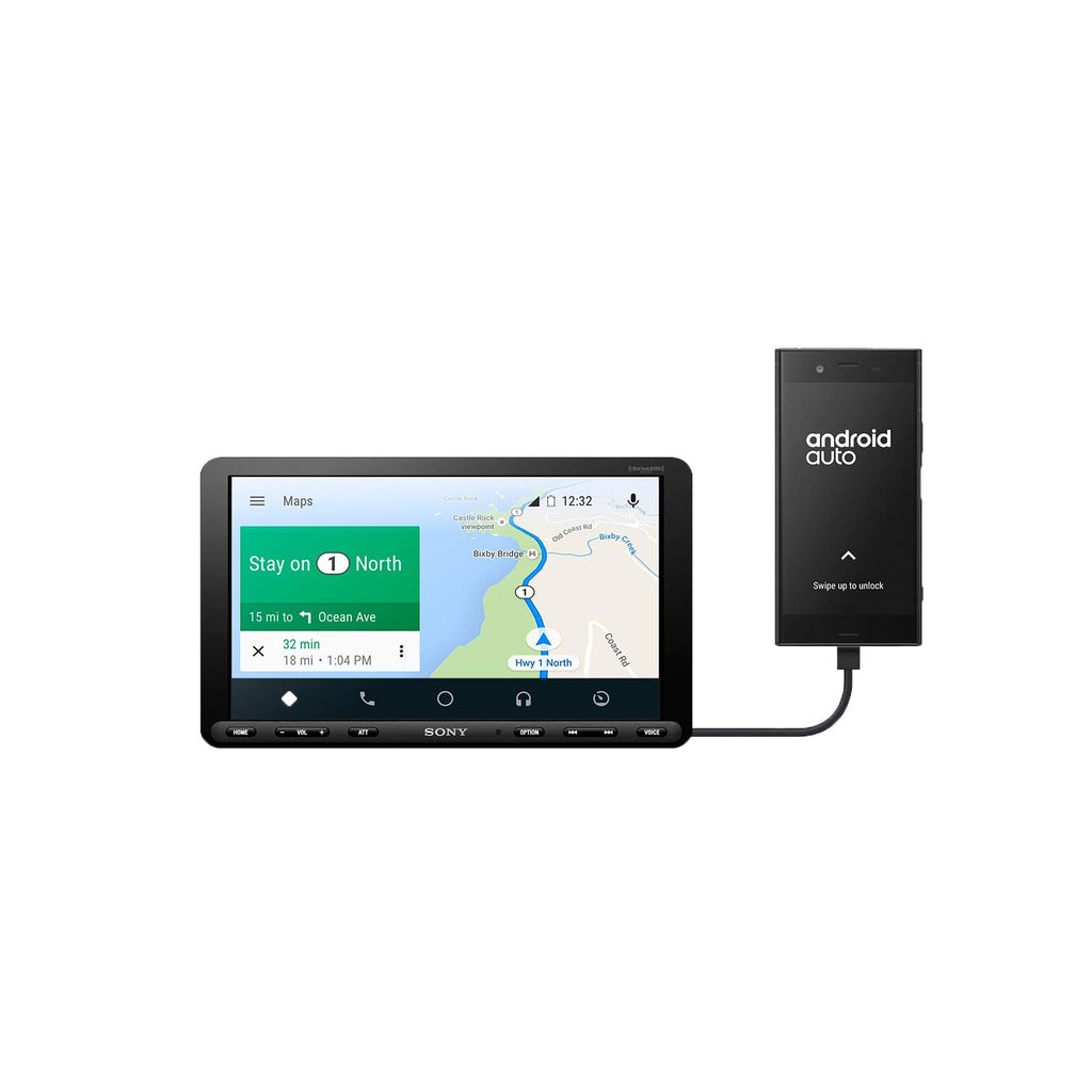 Sony XAV-AX8000 1DIN chassis 8.95” floating LCD screen with Apple Car Play, Android Auto, Media Receiver with Bluetooth
