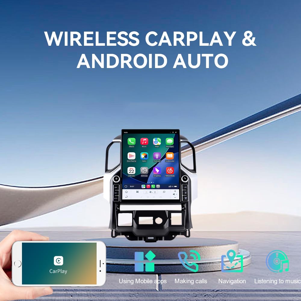 16.2 Inch Touch Screen 4+64GB Android 15 Car Radio, Wireless Carplay Android Auto GPS Navigation Multimedia Head Unit for GMC Sierra Chevrolet Silverado 2019-2023