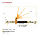 (4 Pack) 5/16-3/8 Peerless QuikBinder Tow Chain Ratchet Binder H5125-0658