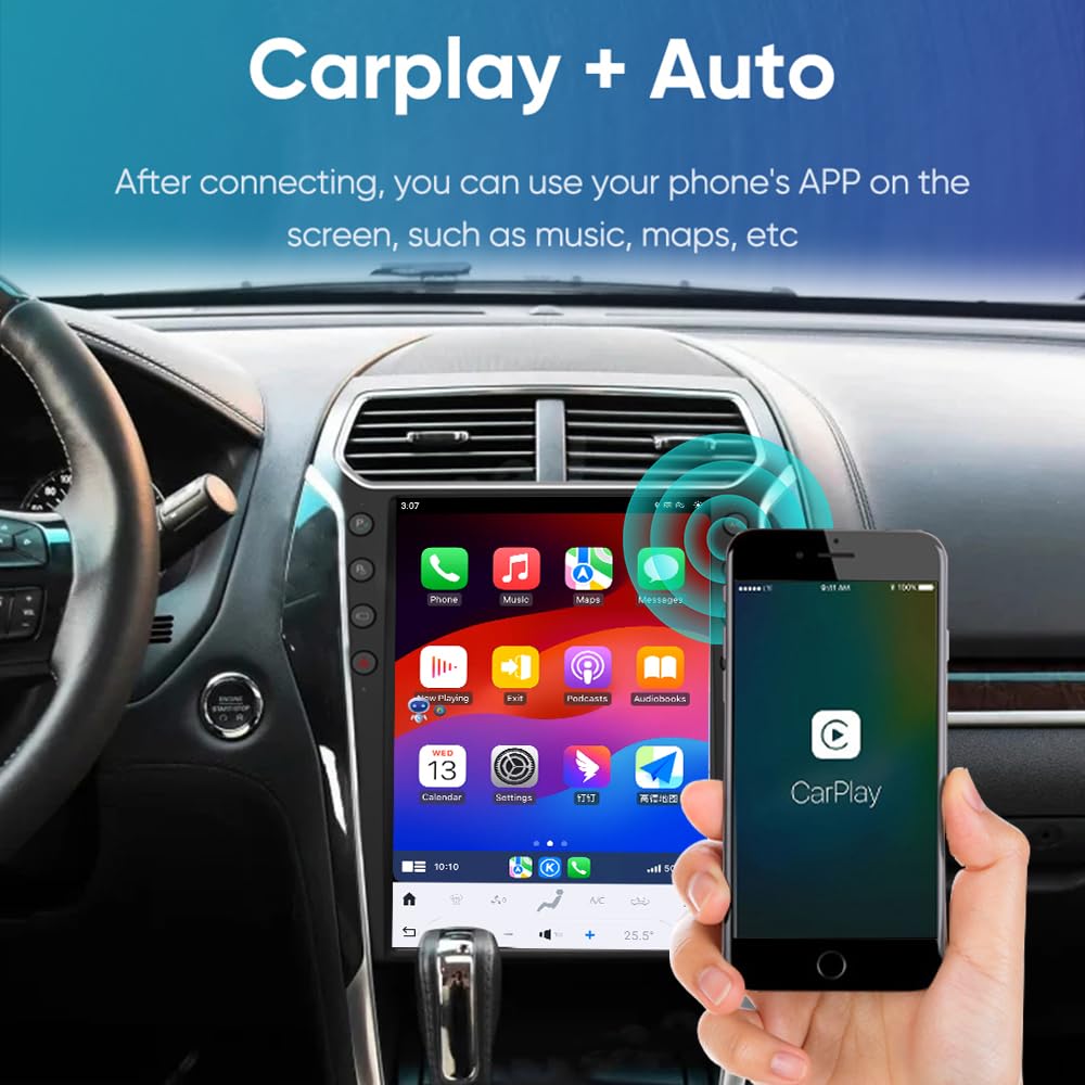 8-128GB Android 11.0 Car Stereo for Ford Explorer 2011-2019 14.4 Inch Vertical Screen Car Radio Navigation Multimedia Player (SYNC1, 8-128GB)