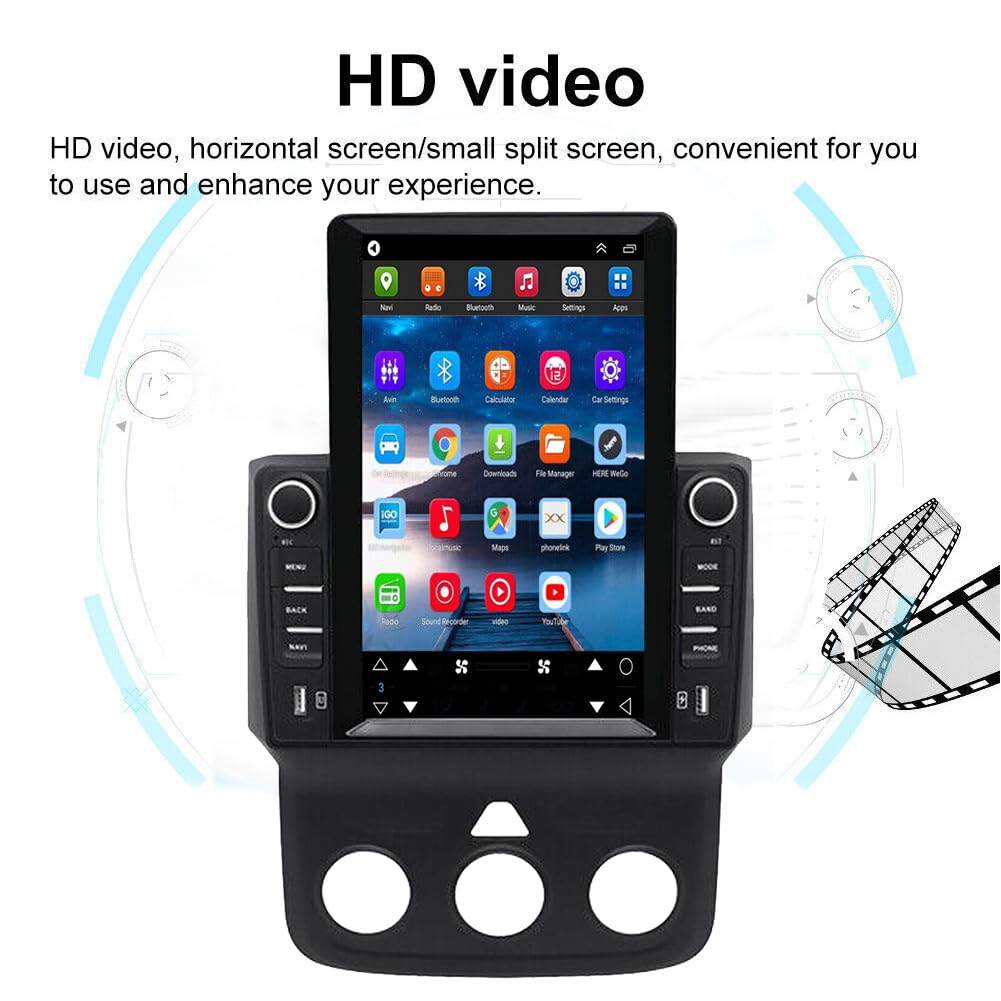 Android 13 Car Radio Stereo Player for Dodge Ram 1500 3500 2013-2019 9.7 Inch LCD Touchscreen Monitor Radio Stereo Navigation with Wireless Carplay and Android Auto GPS/WiFi/Bluetooth/Am/Fm(2+32G)