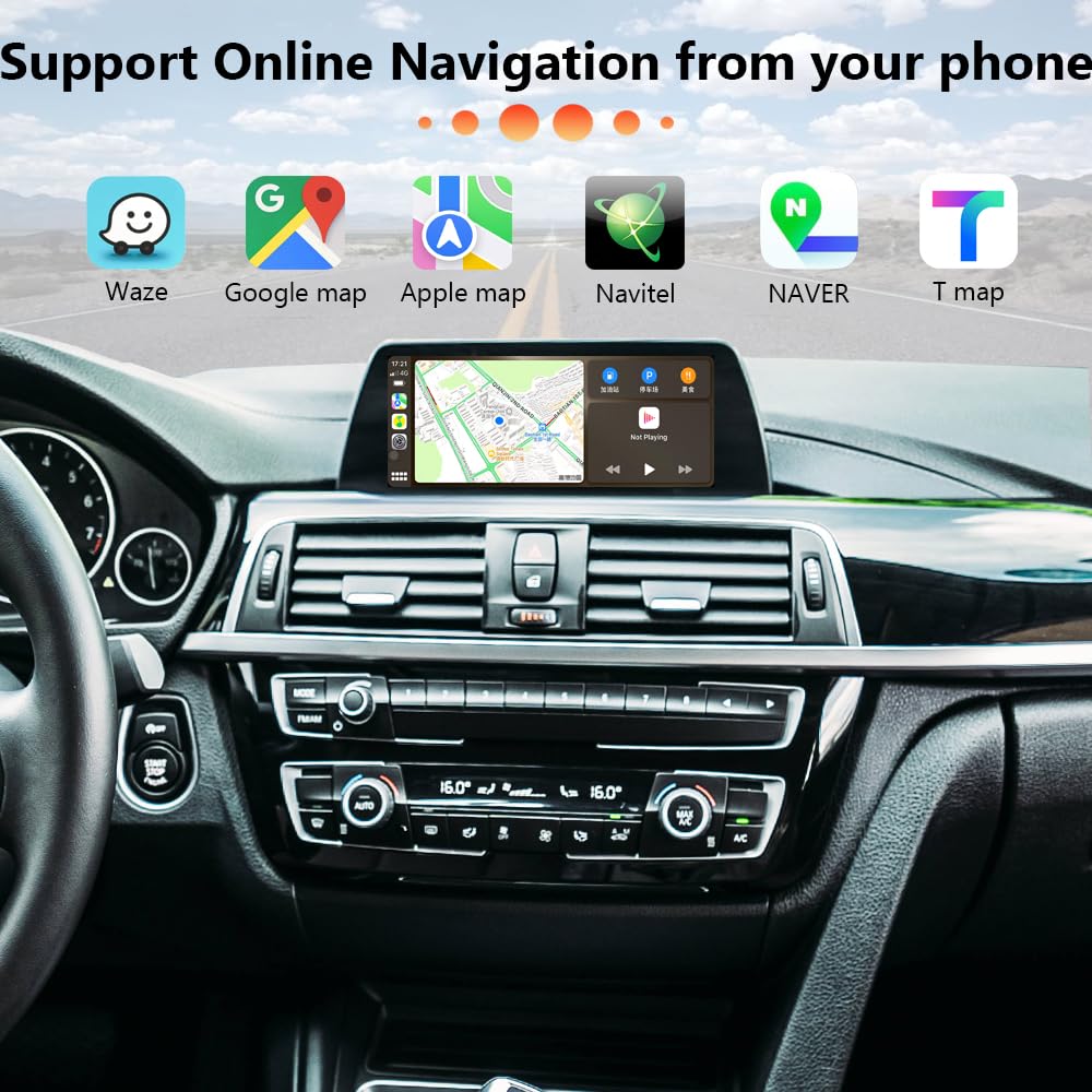 Wireless CarPlay Android Auto Retrofit Kit Decoder Box for BMW NBT System 1/2/3/4/5/6/7 Series X3/X4/X5/X6, Support Mirror Link, Camera, GPS, Siri, YouTube, for BWM Accessories