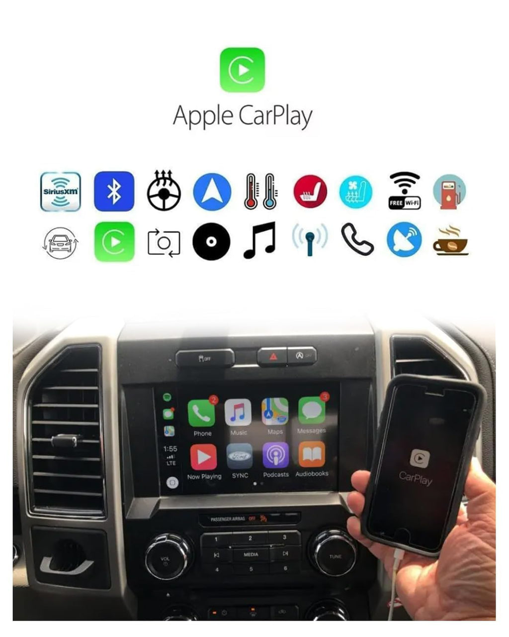 SYNC 2 to SYNC 3 Upgrade Kit Carplay 3.4 NA223 Diplay GPS Navigation