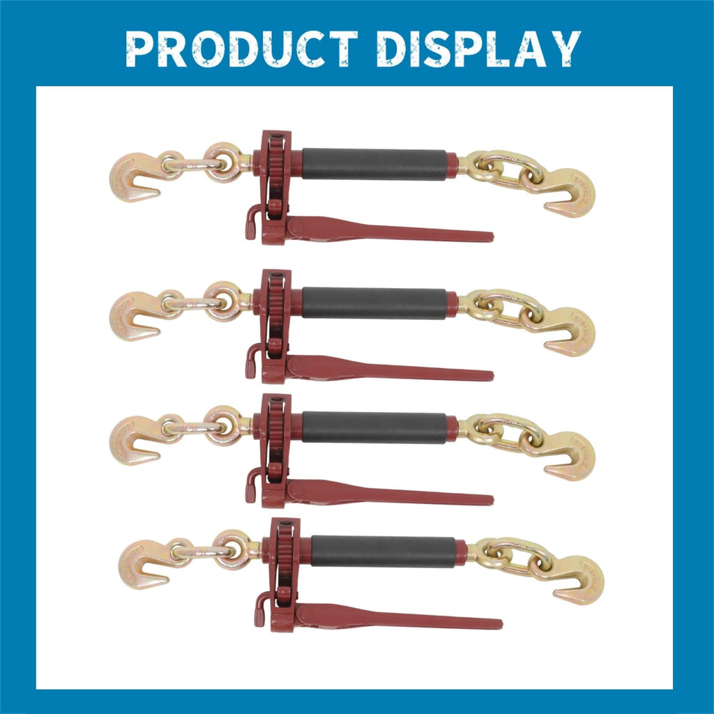 Silscvtt 4pcs Folding Handle with 2 Grab Hooks for 5/16-3/8in Chain