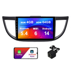 2+64G Android 14 Double Din Car Stereo with Buttons for Honda CR-V 2012-2016 with 10.1 Inch Touchscreen Radio Built-in Wireless Carplay/Android Auto/GPS/Bluetooth/FM/AUX-in/SWC/Backup Camera