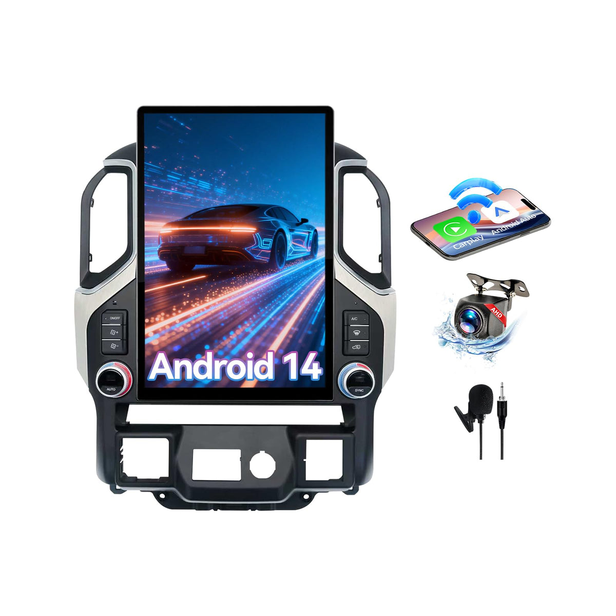 15.6'' 2K IPS Touch Screen Car Stereo Radio Compatible with Chevrolet Silverado＆GMC Sierra 2019-2022.4G+64G,Wireless Carplay＆Android Auto, 4G/AM/FM,GPS Navigation Multimedia Player Head Unit