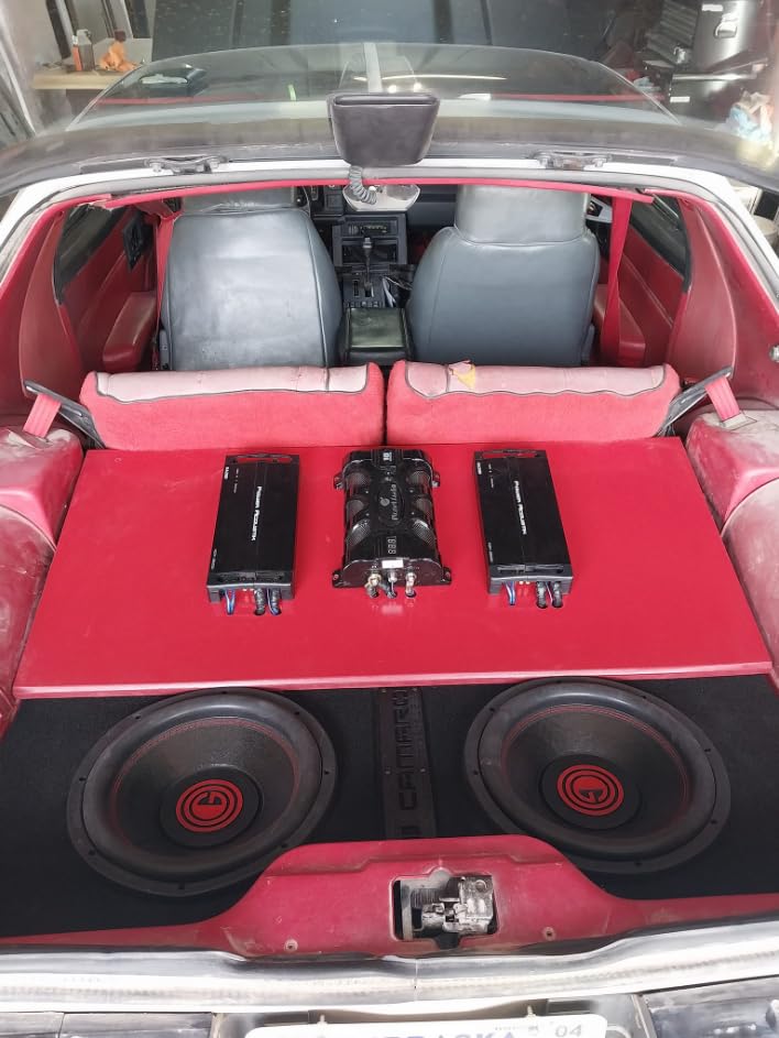 Dual Sub Box Compatible with Chevy Camaro 1982-1992 Subwoofer Enclosure Speaker Box car Audio Ground Shaker Stereo Enclosure Ground-Shaker (RED, 10")