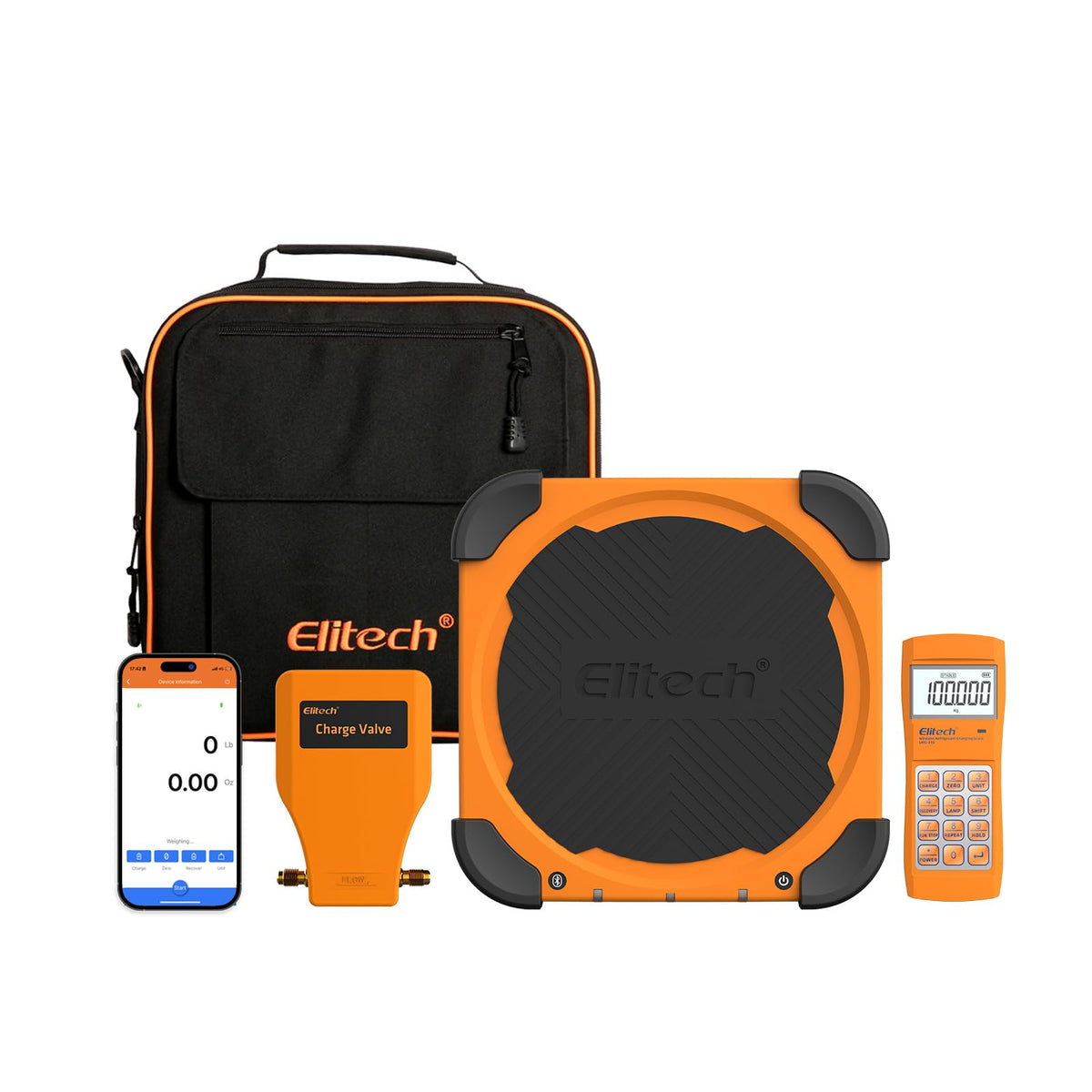 Elitech Wireless Refrigerant Scale 220 lb, Bluetooth HVAC Scale, LMC-210