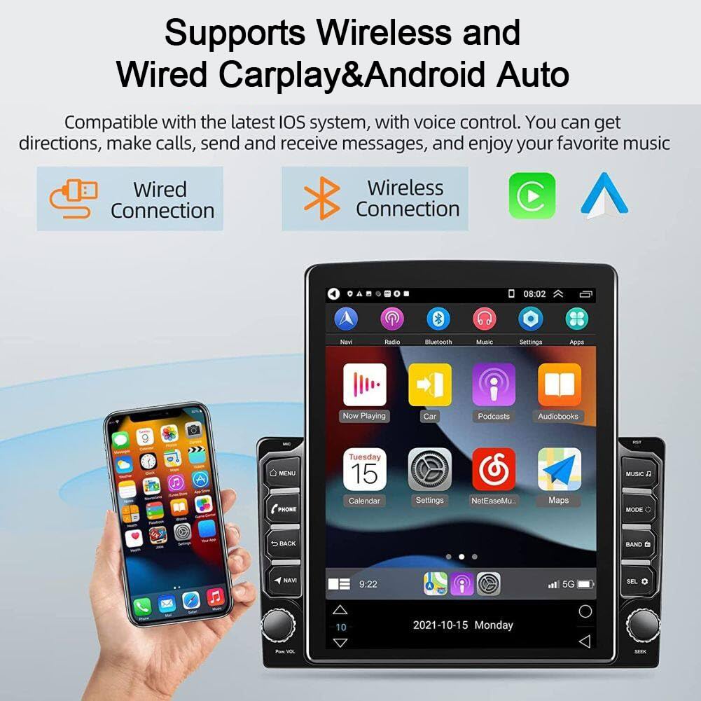 2+64G Car Stereo for Chevy Avalanche 2002 2003 2004 2005 2006 Radio Upgrade 9.7" IPS Touchscreen for Chevy with Wireless Carplay Android Auto, BT FM Radio WiFi GPS EQ SWC+Backup Camera