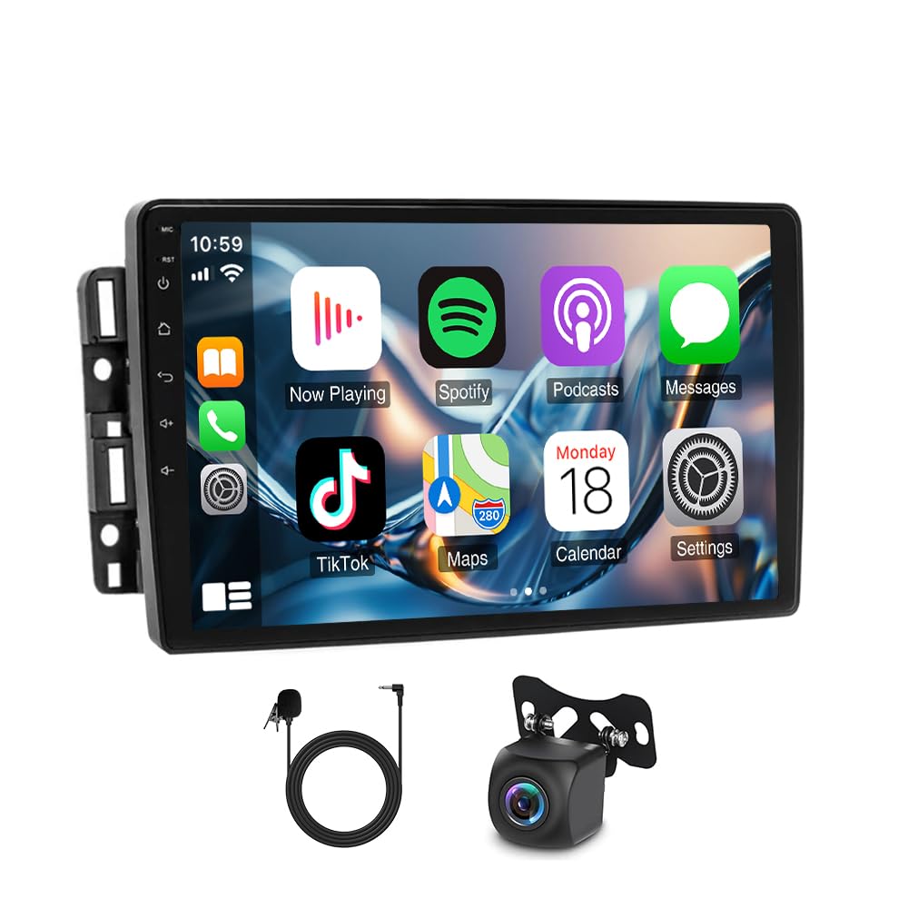 10 inch Touch Screen Radio for GMC Acadia 2009 2010 2011 GPS Head Unit,Double Din Car Stereo for GMC Acadia Installation Kit with CarPlay/Android Auto,Bluetooth WiFi SWC+ Backup Camera,4G+64G