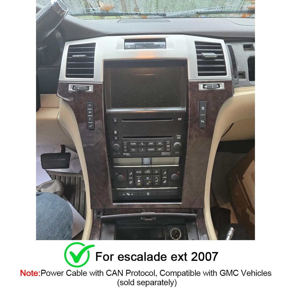Car Stereo for Cadillac Escalade 2007-2014 with Wireless Carplay Android Auto,9.7 inch HD Touchscreen Car Radio with Bluetooth GPS WiFi SWC FM RDS DSP AHD Backup Camera-2+32G