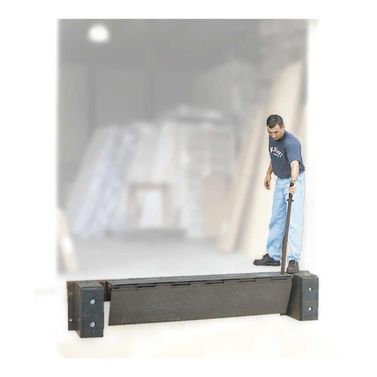 Vestil FM-0648 Steel Mechanical Edge O Dock Leveler 48 in. Ramp Width 6,000 Lb. Capacity Brown
