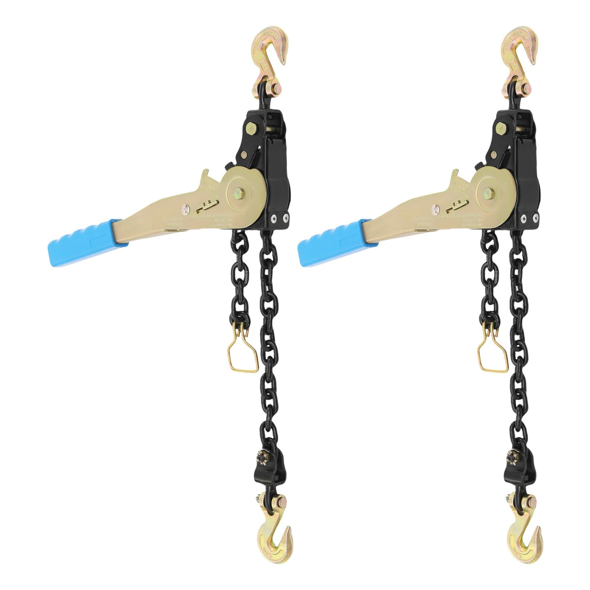 Ratcheting Chain Binder Kit, Easy Ratchet Chain Binder with Grab Working Load Tie Down Hooks Heavy Duty Tie Down Ratchet Load Binder for Trucks & Flatbed Trailers (5/16" - 3/8", 2 Pack)