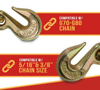 (4 Pack) 5/16-3/8 Peerless QuikBinder Tow Chain Ratchet Binder H5125-0658