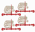 TM USWWAGOODS Replacement for/Fits G70 Chain & Binder Kit - (4) 1/2' - 5/8' Ratchet Load Binder, (4) 1/2' x 16' C...