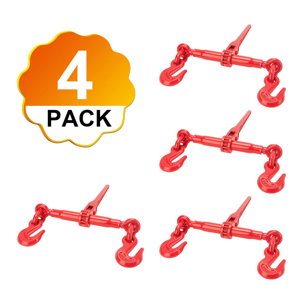 [ 4 Pack ] 1/2" - 5/8" Ratchet Binders, Ratchet Chain Binder, Ratchet Style Load Binder, Chain Load Binder -13,000 LBS