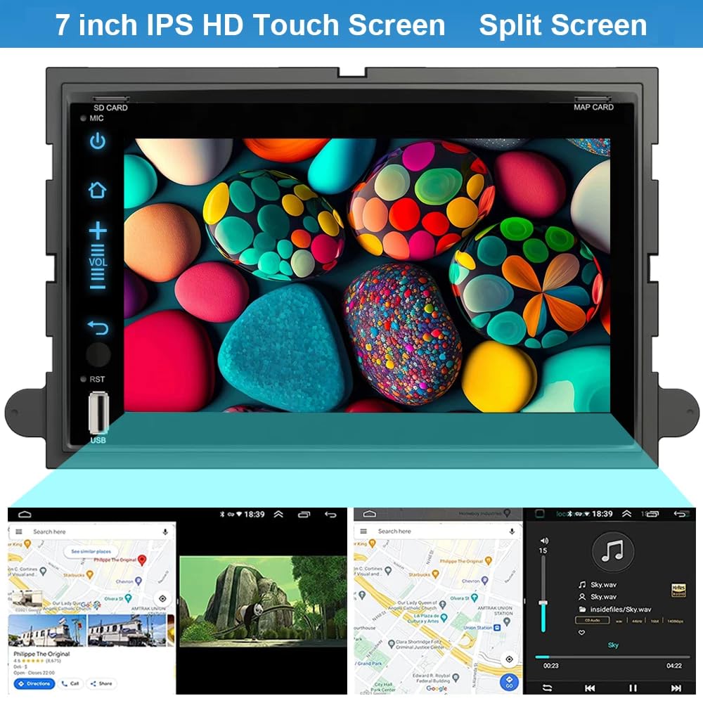 Android 13 Car Stereo Radio for Ford E250/E350 2009~2014 for Ford Escape 2008~2012 7in GPS Navigation for CarPlay Wireless Android Auto Bluetooth FM/RDS WiFi/SWC/Mirror Link 2+32G