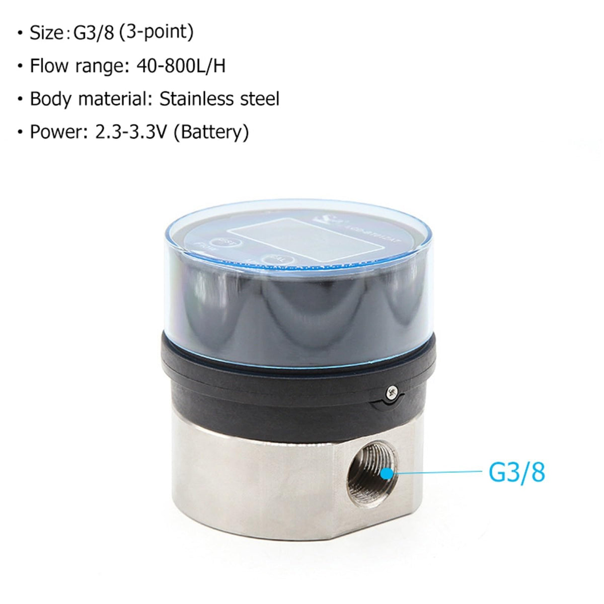1pcs High Precision Oval Gear Flow Meter Digital Display Flowmeter Liquid Flow Sensor G3/8 G1/2 G3/4 G1 Internal Thread(G3-8)