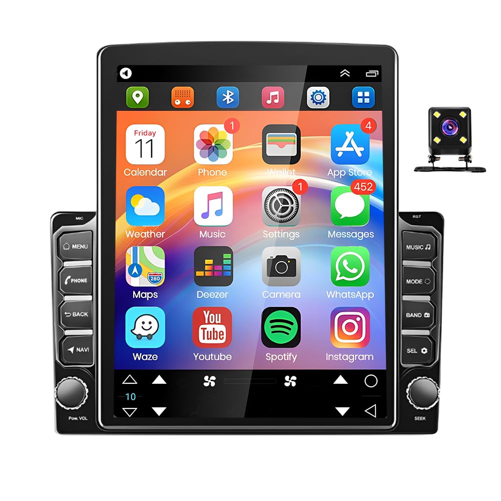 9.7 Inch Touch Screen Car Radio for Dodge Ram 1500 2500 3500 2013-2018 with Wireless CarPlay/Android Auto,Android 14 Double Din Head Unit GPS Bluetooth WiFi FM RDS DSP SWC Backup Camera,2G+32G