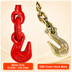 AAIN 4 Pack Chain and Binder Kit 3/8 in-1/2 in Ratchet Binders and Chains