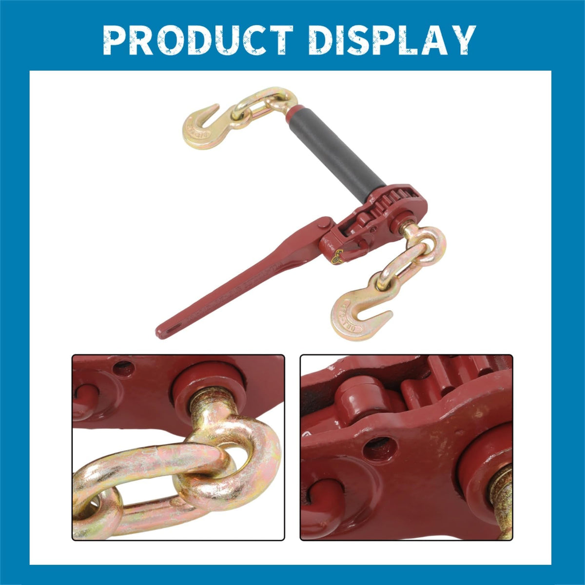Silscvtt 4pcs Folding Handle with 2 Grab Hooks for 5/16-3/8in Chain