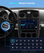 【4+64G】 for Chrysler PT Cruiser 2005-2010 Android Car Radio Stereo,Wireless CarPlay Android Auto,9 inch IPS Touchscreen Car Stereo Bluetooth5.0, GPS, WiFi, SWC,59UI,32EQ AI DSP + HD Backup Camera