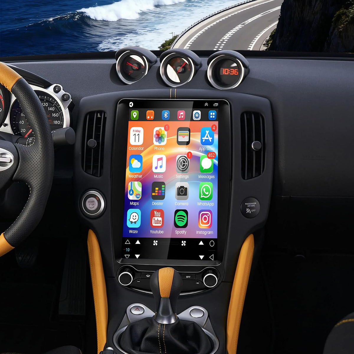 13.8 Inch Touchscreen Android 15 Car Stereo for Nissan 370Z 2009-2021