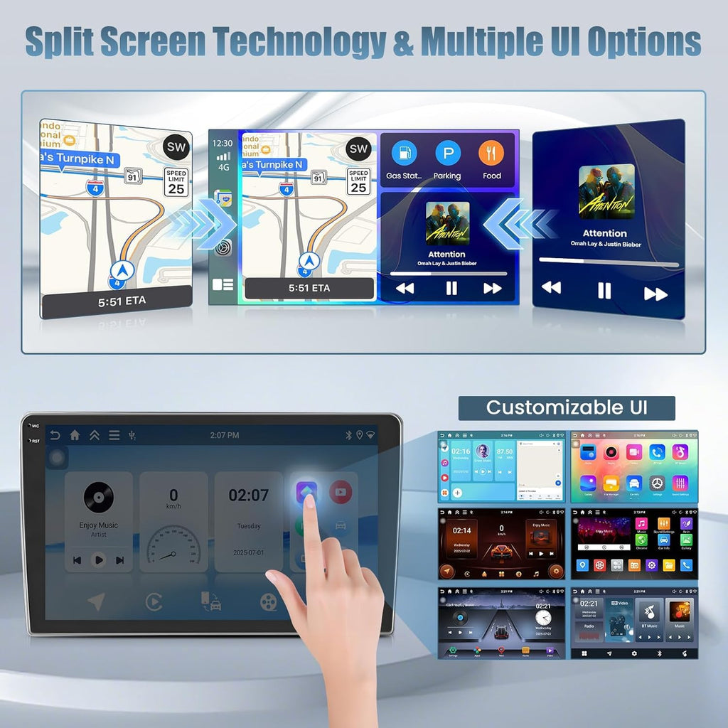 9"Double Din Car Radio for Hyundai Genesis Sedan 2009 2010 2011 2012 2013 2014, 2+64G Android 14 Touch Screen Stereo with Wireless Carplay Android Auto GPS Navi Bluetooth FM DSP WiFi Backup Camera SWC