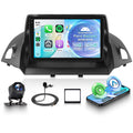 4G+64G Android Car Radio for Ford Escape 2013-2019 with Wireless CarPlay Android Auto, 9 Inch Touchscreen Car Stereo Mirror Link GPS Navigation WiFi Bluetooth FM RDS EQ SWC Backup Camera