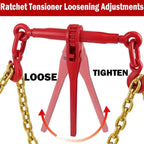 4Pcs Chain and Binder Kit, 3/8"-1/2" Ratchet Load Binders