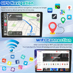 10 inch Touch Screen Radio for GMC Acadia 2009 2010 2011 GPS Head Unit,Double Din Car Stereo for GMC Acadia Installation Kit with CarPlay/Android Auto,Bluetooth WiFi SWC+ Backup Camera,4G+64G