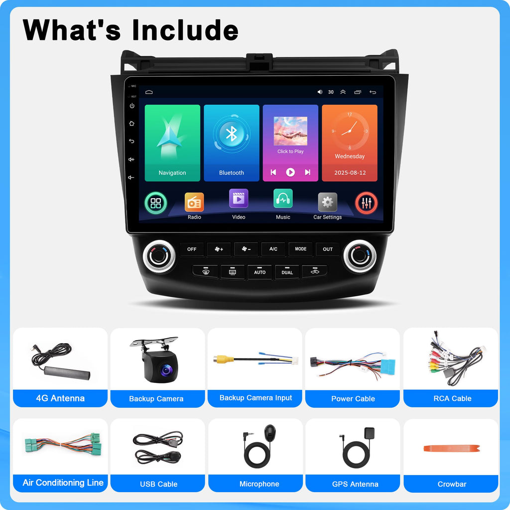 Car Radio Stereo for Honda Accord 2003-2007: 8 Core 4G+64G