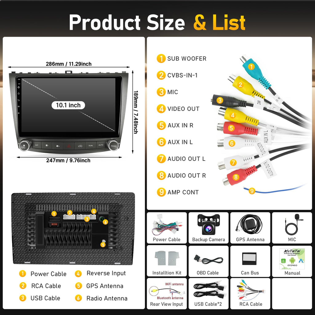 8Core Android 13 Car Radio for Lexus IS250 IS300 IS350 2006-2012