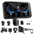 52HZ Motorcycle Carplay Android Auto with 5.5" Waterproof Touchscreen, TPMS, Millimeter Wave Radar, GPS Navigation,Dual 2K Dash Cam,BT,Real-time Alerts,OTA Updates,Quick Release Anti-Theft Mount