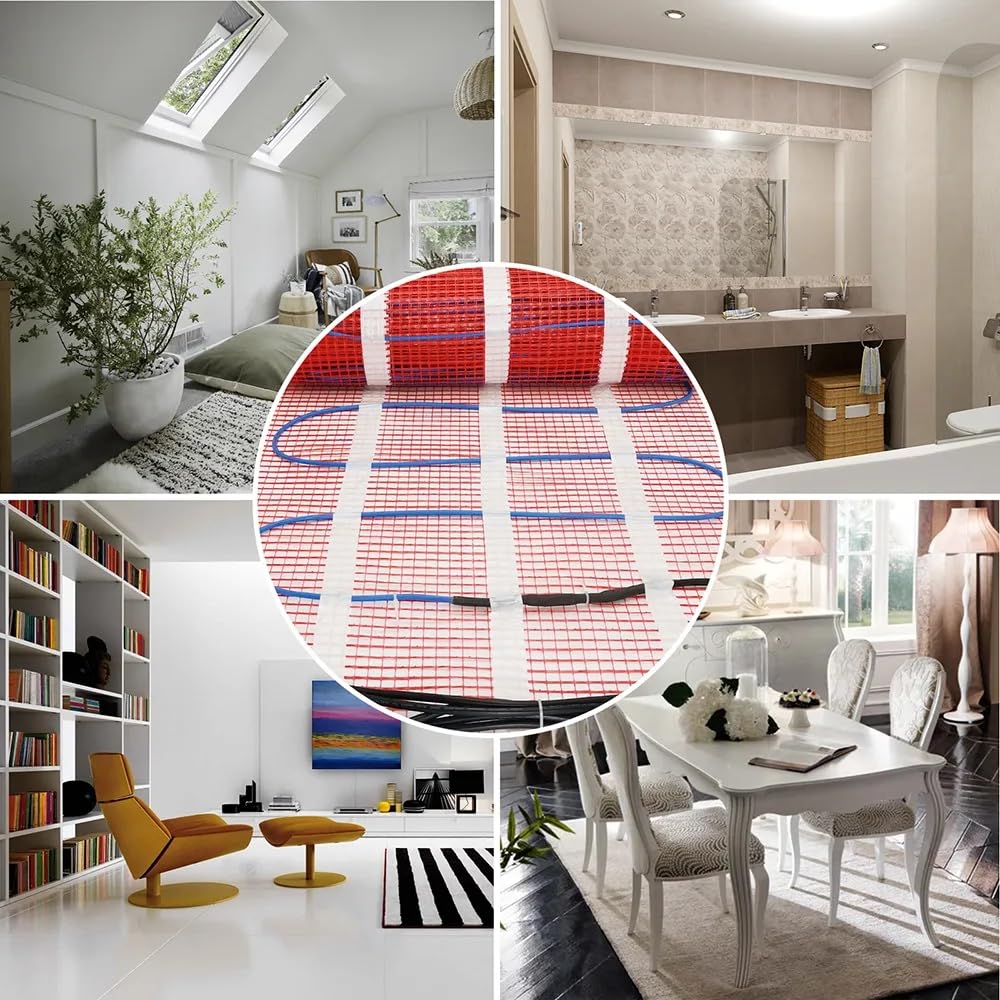150w/m2 0.5~15m2 Warm Floor Heating Mat for Ceramic Tile Wooden Floor Heating System Width 50cm Satisfied(50cmX3m - 225W)