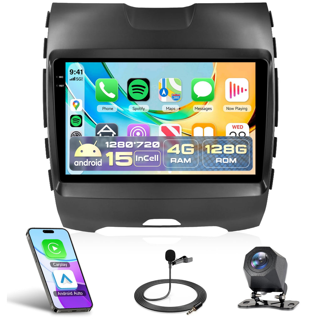 Rimoody 4G+128G Android Car Stereo Radio for Ford Edge 2015-2018 CarPlay