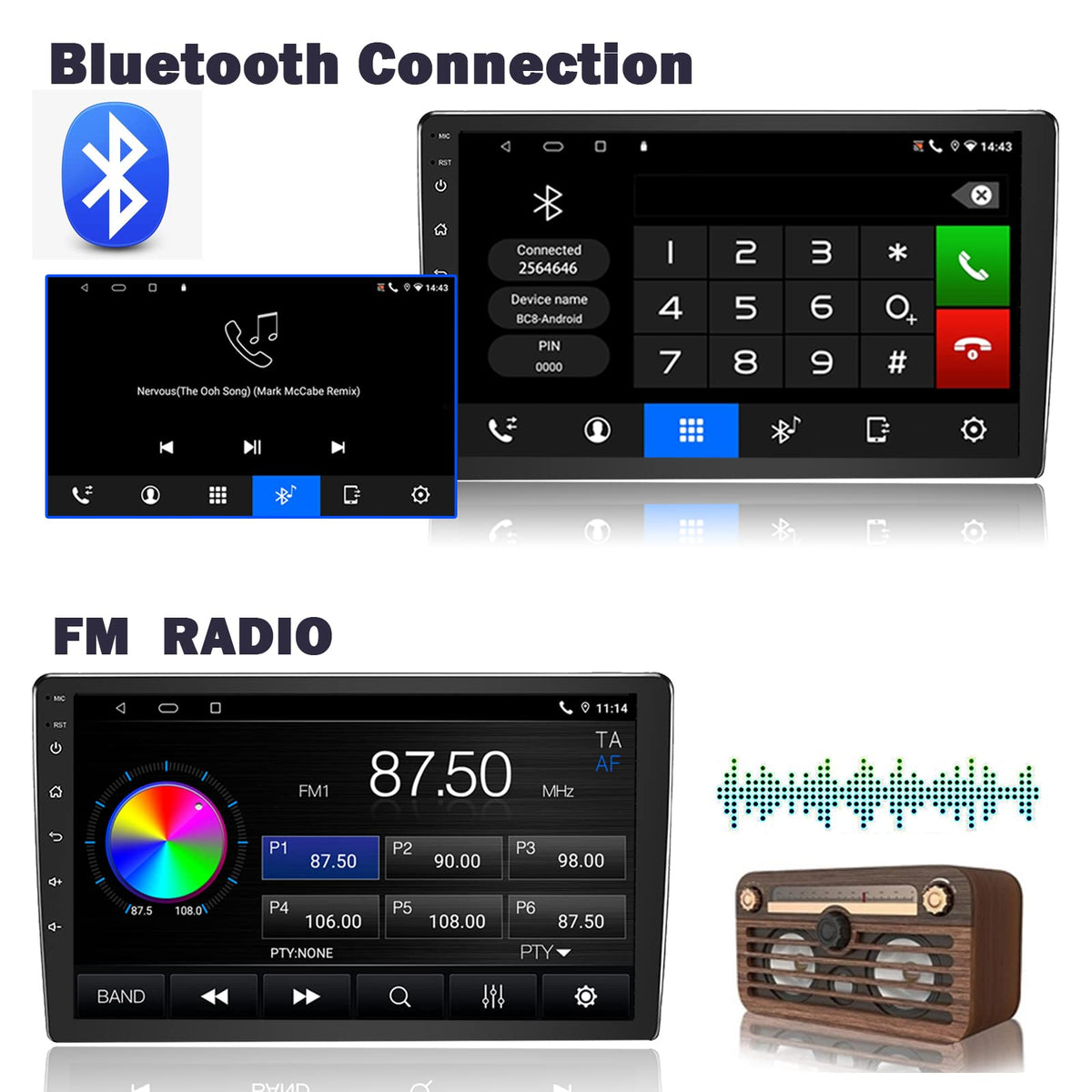 Binize Car Radio Stereo 10.1" for Jeep Wrangler/Unlimited JK 2007-2018