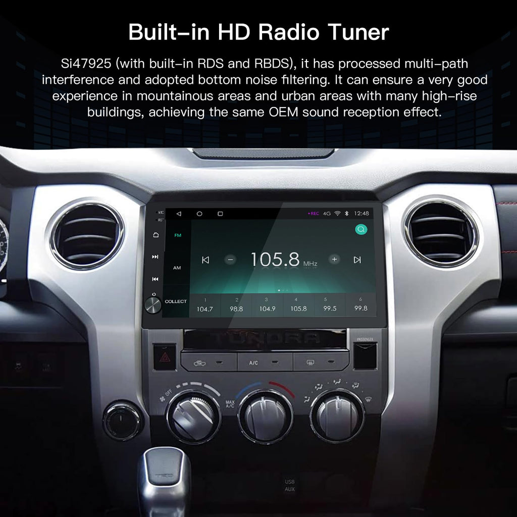 10.2’’ Android System Car Stereo Multimedia Radio Receiver for Toyota Tundra 2014-2019,with Wireless CarPlay & Android Auto,1280×720 Resolution,QLED Touchscreen (4G+64G)