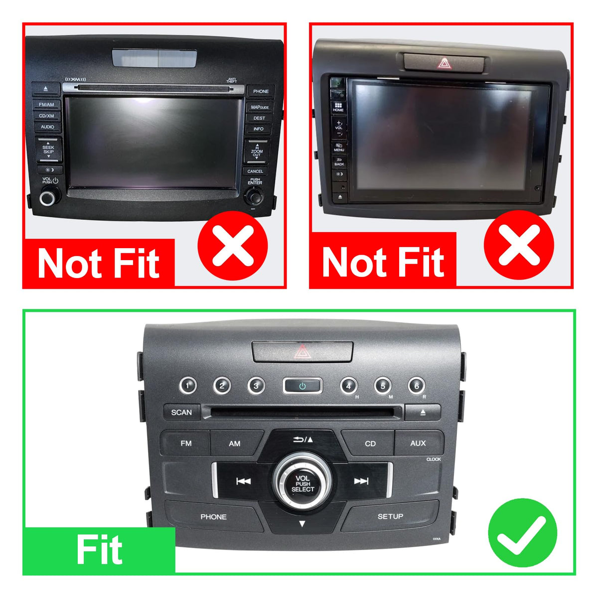 2+64G Android 14 Double Din Car Stereo with Buttons for Honda CR-V 2012-2016 with 10.1 Inch Touchscreen Radio Built-in Wireless Carplay/Android Auto/GPS/Bluetooth/FM/AUX-in/SWC/Backup Camera