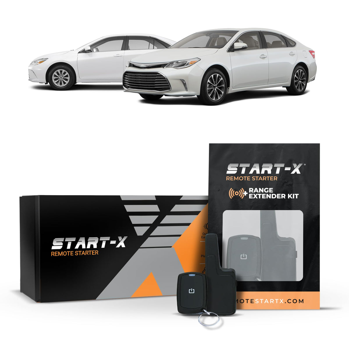 Start-X Remote Starter Kit + 2000ft 1 Way Range Extender for Toyota Avalon (2013, 2014, 2015, 2016, 2017, 2018), Camry (2012-2017) Vehicles with Push-to-Start Ignition