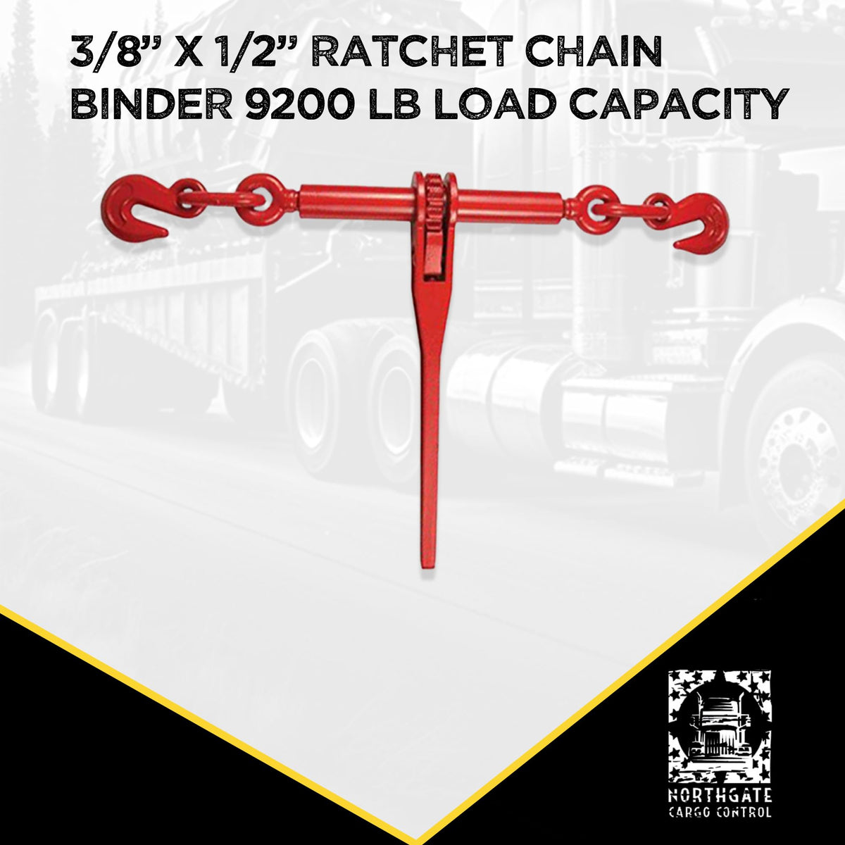 NCC · Heavy Duty · (4) G70 3/8" x 10' Transport Chain & (4) 3/8" - 1/2" Ratchet Load Binder Kit · for Tie Down, Hauling, Towing, Cargo Control